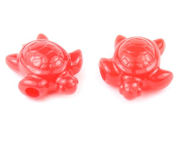57159 ブライト レッド 不透明(Opaque) 25mm ウミガメ ポニービーズ (10個)1枚目の画像