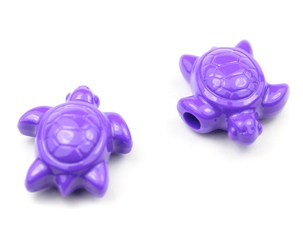 57115 ダーク ライラック 不透明(Opaque) 25mm ウミガメ ポニービーズ (10個)1枚目の画像