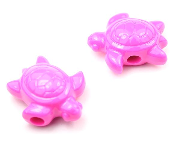 57131 ダーク ピンク 不透明(Opaque) 25mm ウミガメ ポニービーズ (10個) | 1枚目