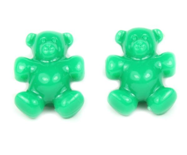 57203 グリーン 不透明(Opaque) 25mm テディベア ポニービーズ (10個)