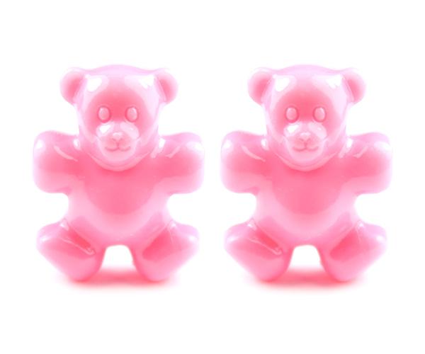 57269 ベイビー ピンク 不透明(Opaque) 25mm テディベア ポニービーズ (10個) | 1枚目