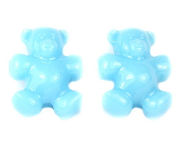 57017 ベイビーブルー 不透明(Opaque) 25mm テディベア ポニービーズ (8個)1枚目の画像