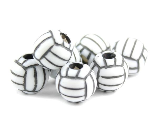50256 ホワイト 12mm バレーボール Beads (12個) | 1枚目