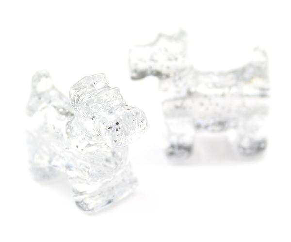 57011 シルバー 閃光(Sparkle) 25mm スコッティ ドッグ ポニービーズ (8個)1枚目の画像