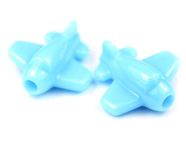 57290 ベイビーブルー 不透明(Opaque) 25mm 飛行機 ポニービーズ (10個) | 1枚目