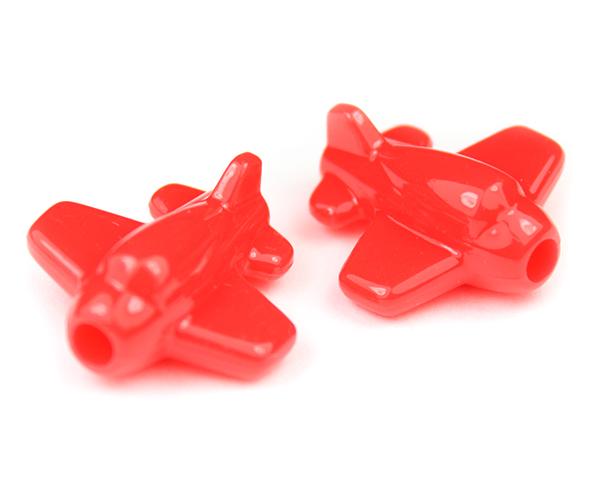 57286 ブライト レッド 不透明(Opaque) 25mm 飛行機 ポニービーズ (10個) | 1枚目
