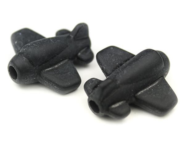 57258 ブラック マット(Matte) 25mm 飛行機 ポニービーズ (10個)