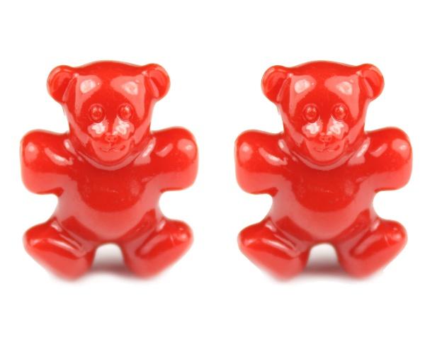 57219 レッド 不透明(Opaque) 25mm テディベア ポニービーズ (10個)